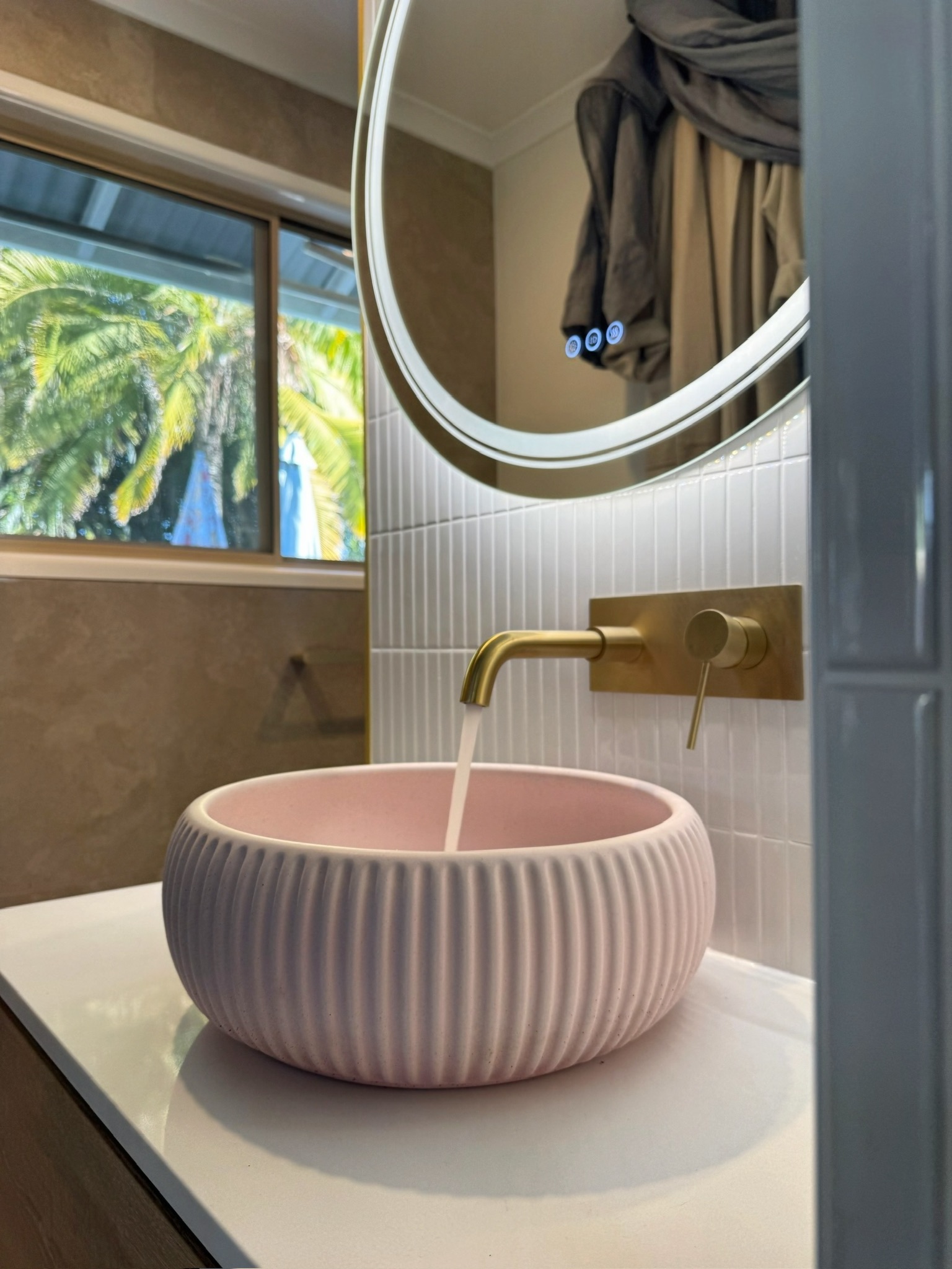 The Rose & Gold Bathroom — detail 2 by McMillan Tiling Projects