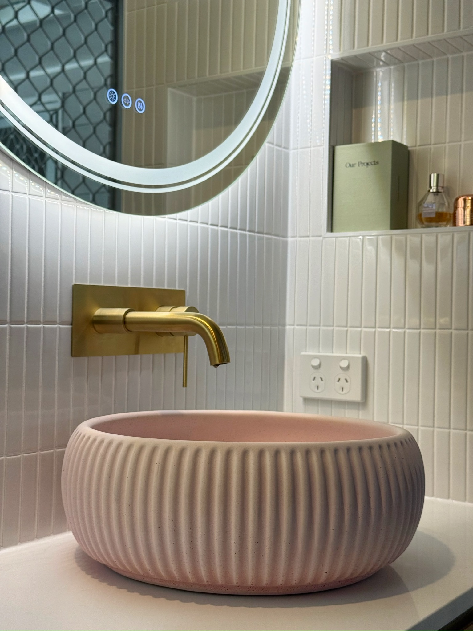 The Rose & Gold Bathroom — detail 6 by McMillan Tiling Projects